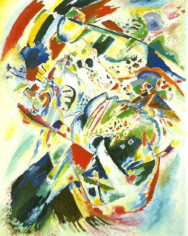 Wassily Kandinsky paintiong with black arch oil painting image